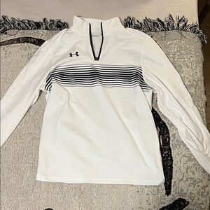 Under Armour White Top with royal blue Accents